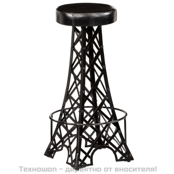 Бар столове, 2 бр, естествена кожа