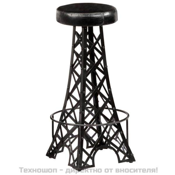 Бар столове, 2 бр, естествена кожа