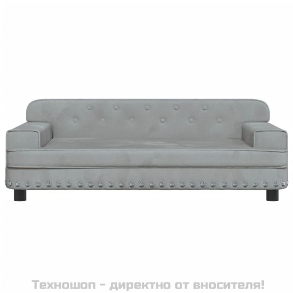 Кучешко легло светлосиво 90x53x30 см кадифе