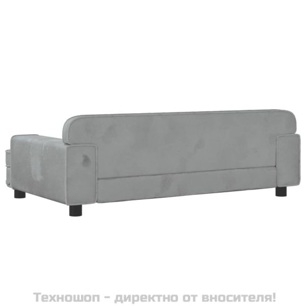 Кучешко легло светлосиво 90x53x30 см кадифе