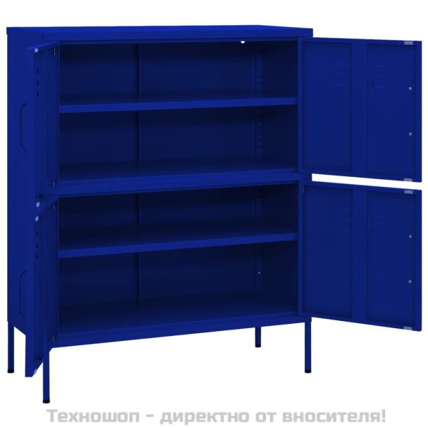 Шкаф за съхранение, нейви син, 80х35х101,5 см, стомана