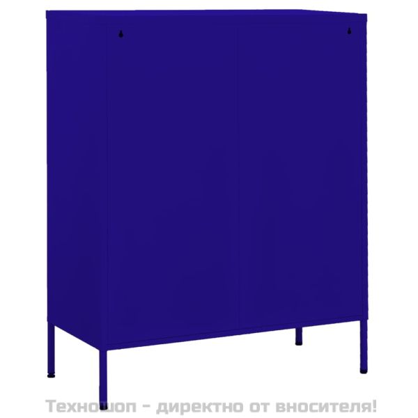 Шкаф за съхранение, нейви син, 80х35х101,5 см, стомана