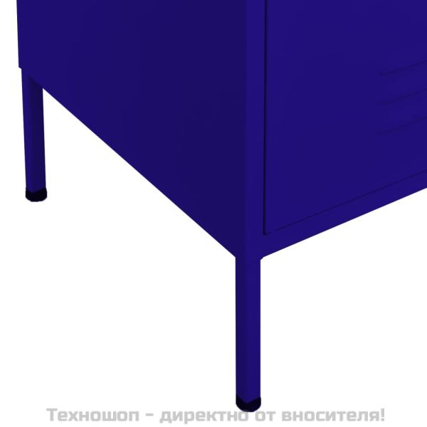 Шкаф за съхранение, нейви син, 80х35х101,5 см, стомана