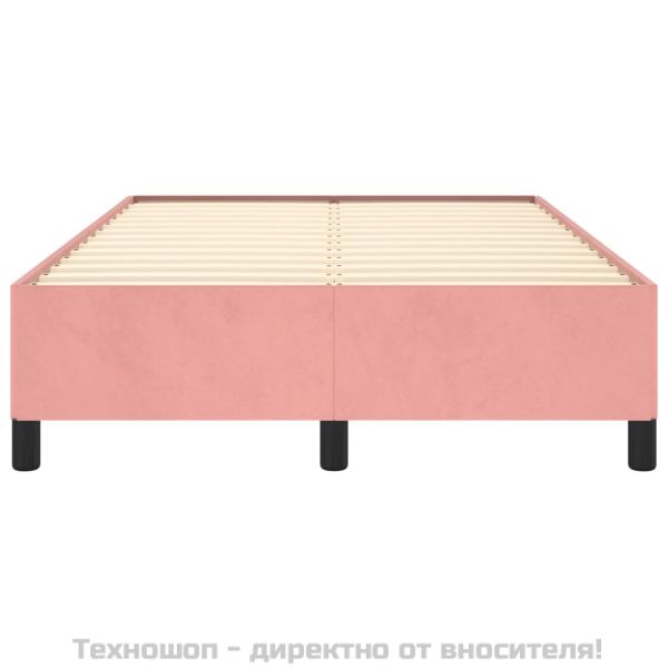 Рамка за легло, розова, 120x200 см, кадифе