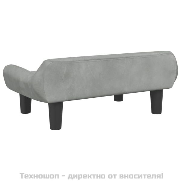 Кучешко легло светлосиво 70x40x24 см кадифе