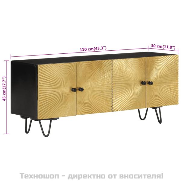 ТВ шкаф, 110x30x45 см, дърво манго масив