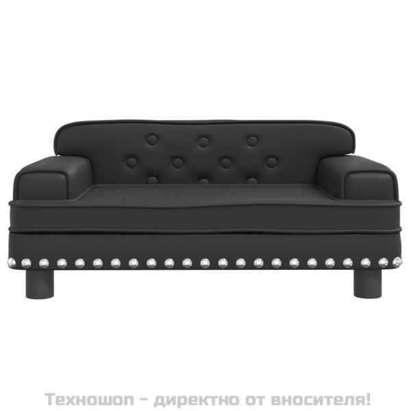 Детски диван черен 70x45x30 см изкуствена кожа
