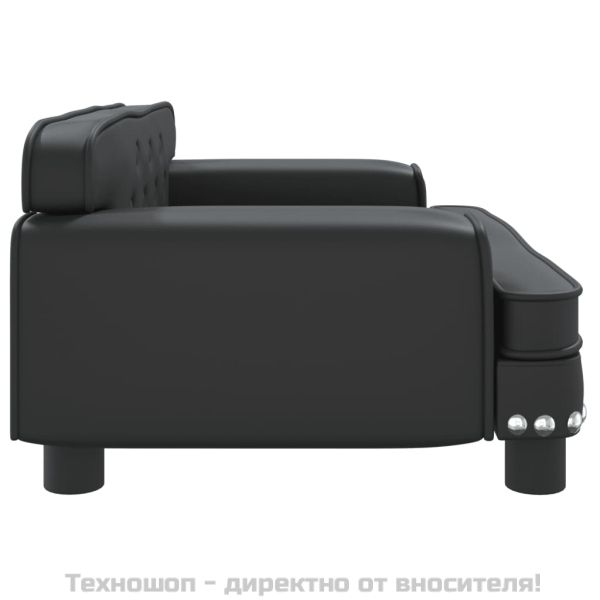 Детски диван черен 70x45x30 см изкуствена кожа