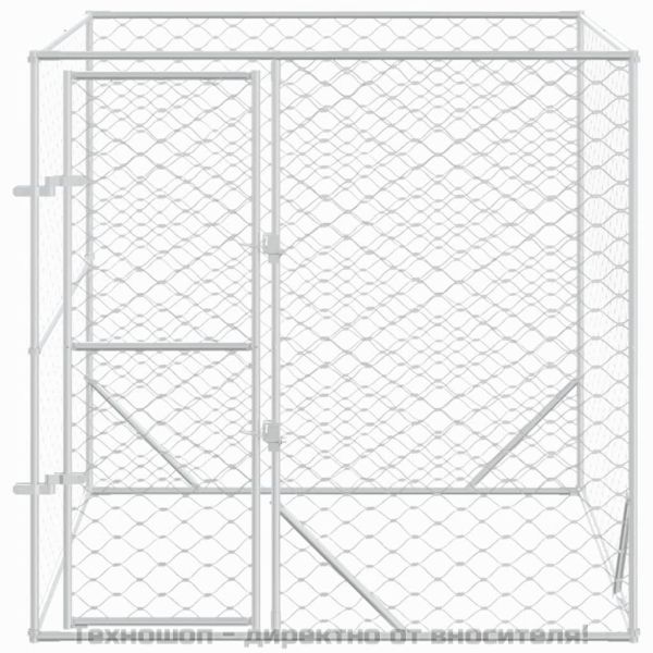 Външна клетка за куче сребриста 2x2x2 м поцинкована стомана