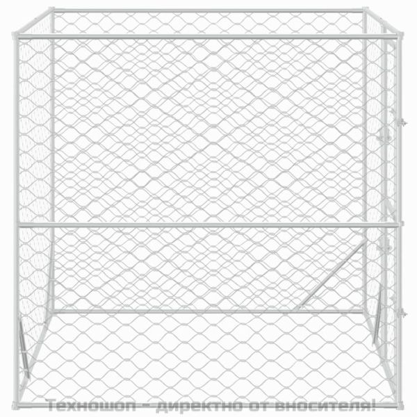 Външна клетка за куче сребриста 2x2x2 м поцинкована стомана