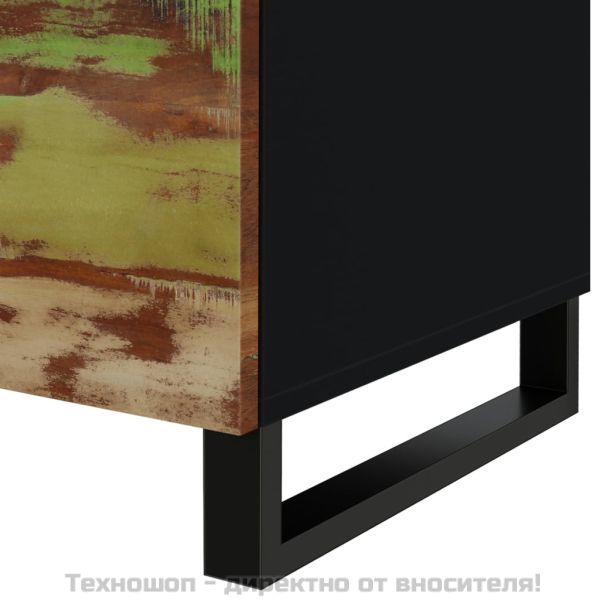 Маса за кафе, 80x50x40 см, регенериран масив и инженерно дърво