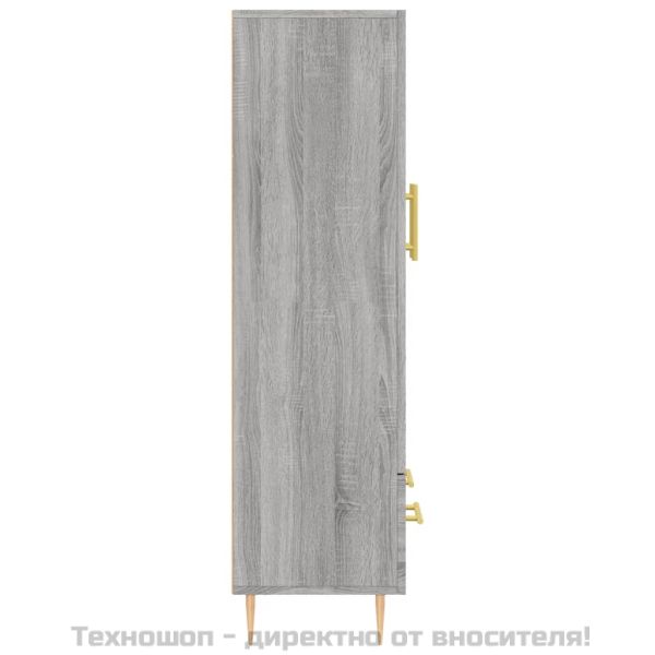 Висок шкаф, сив сонома, 69,5x31x115 см, инженерно дърво