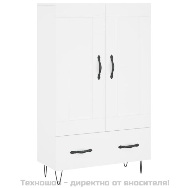 Висок шкаф, бял, 69,5x31x115 см, инженерно дърво