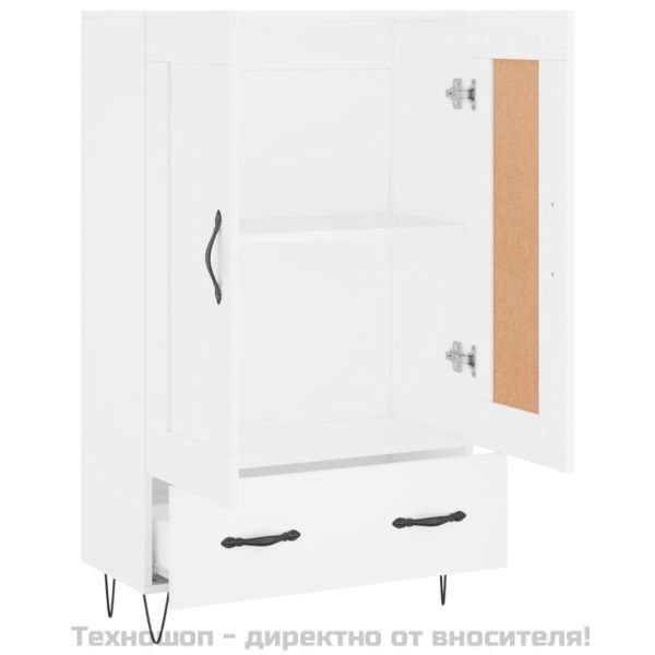 Висок шкаф, бял, 69,5x31x115 см, инженерно дърво