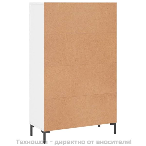 Висок шкаф, бял гланц, 69,5x31x115 см, инженерно дърво