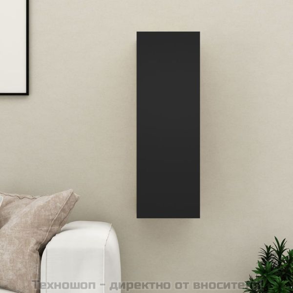 ТВ шкаф, черен, 30,5x30x90 см, инженерно дърво