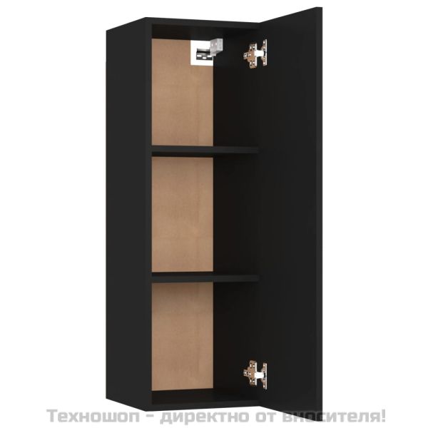 ТВ шкаф, черен, 30,5x30x90 см, инженерно дърво