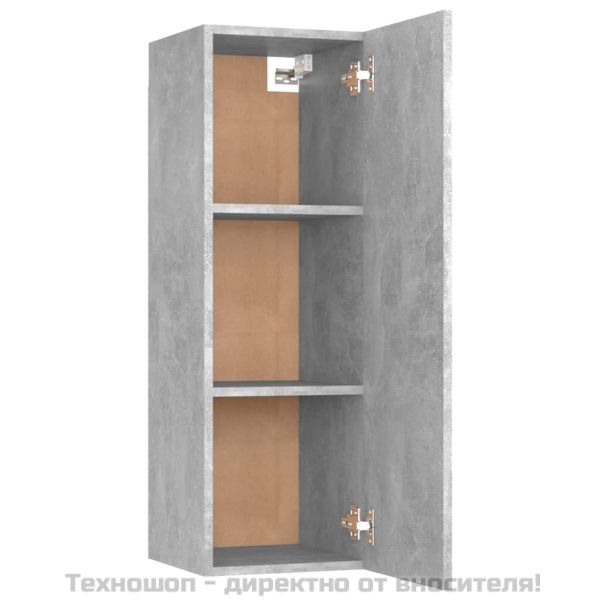 ТВ шкаф, бетонно сиво, 30,5x30x90 см, инженерно дърво