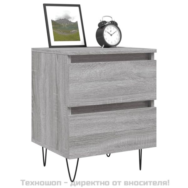Нощно шкафче сив сонома 40x35x50 см инженерно дърво
