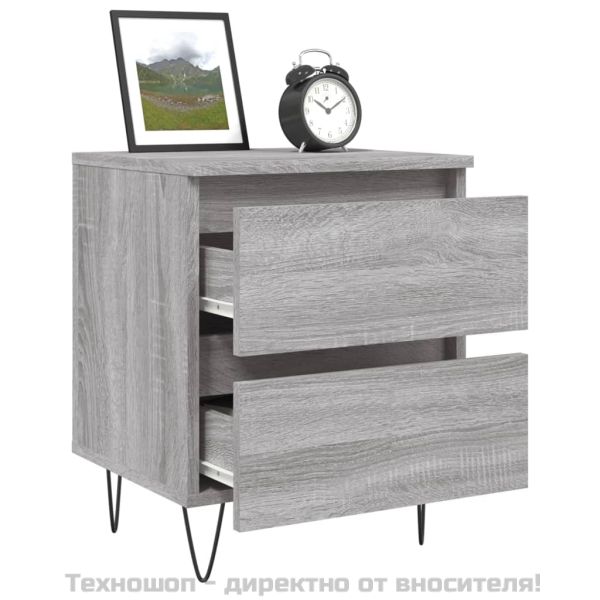 Нощно шкафче сив сонома 40x35x50 см инженерно дърво