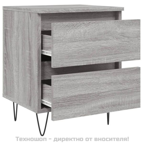 Нощно шкафче сив сонома 40x35x50 см инженерно дърво