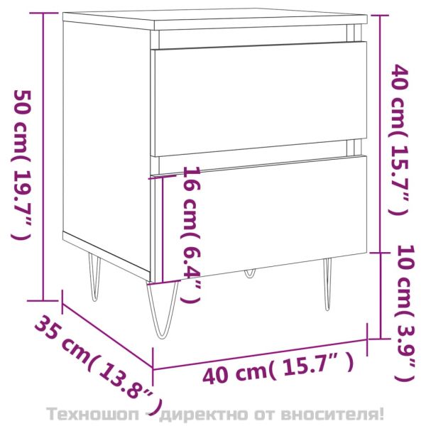 Нощно шкафче сив сонома 40x35x50 см инженерно дърво
