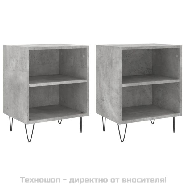 Нощни шкафчета 2 бр бетонно сиво 40x30x50 см инженерно дърво
