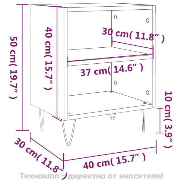 Нощни шкафчета 2 бр бетонно сиво 40x30x50 см инженерно дърво
