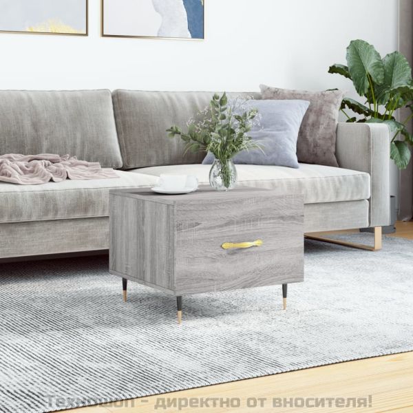 Кафе маса, сив сонома, 50x50x40 см, инженерно дърво