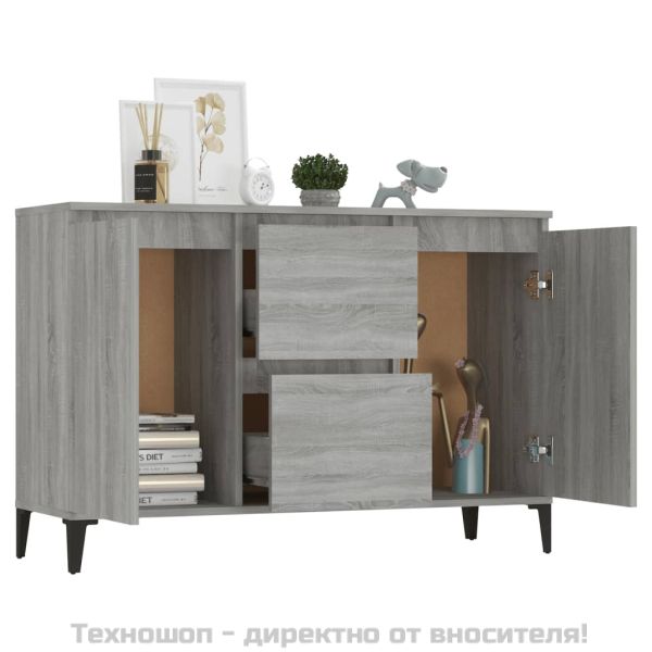 Сайдборд, сив сонома, 102x35x70 см, инженерно дърво
