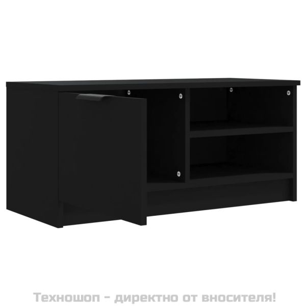 ТВ шкафове 2 бр черни 80x35x36,5 см инженерно дърво