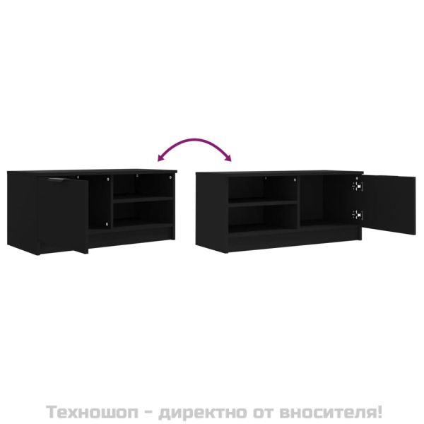 ТВ шкафове 2 бр черни 80x35x36,5 см инженерно дърво