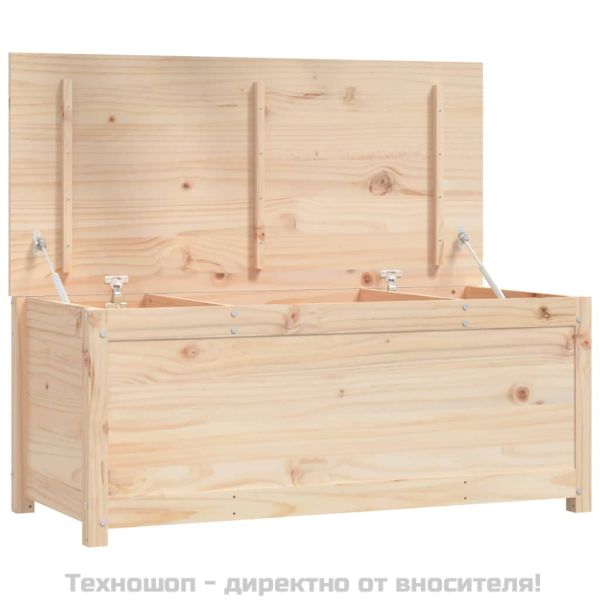 Кутия за съхранение, 110x50x45,5 см, борово дърво масив