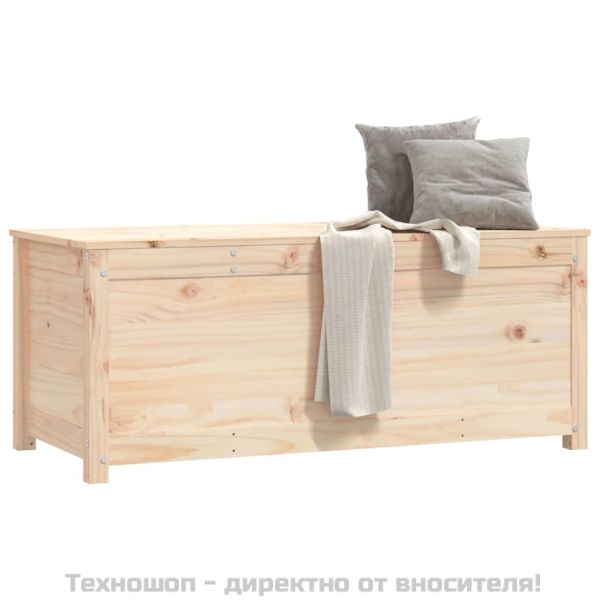 Кутия за съхранение, 110x50x45,5 см, борово дърво масив