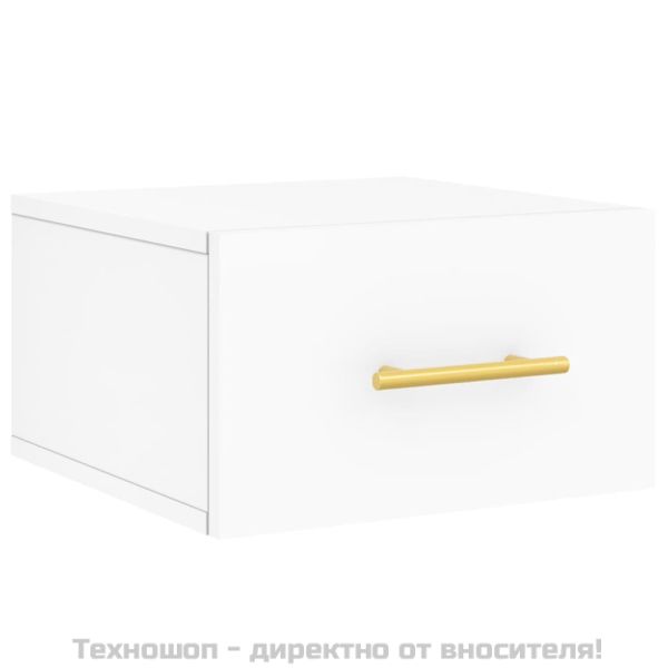 Нощни шкафчета за стенен монтаж, 2 бр, бели, 35x35x20 см