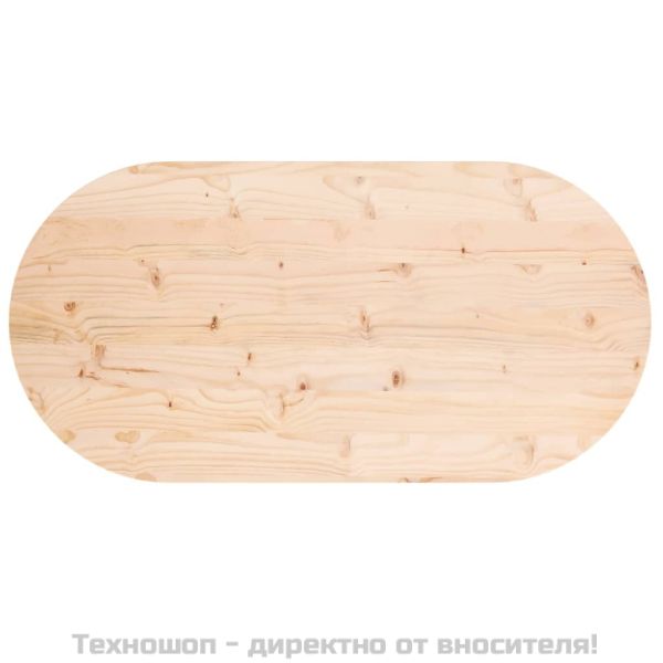 Плот за маса 90x45x2,5 см, масивна дървесина, бор, овален