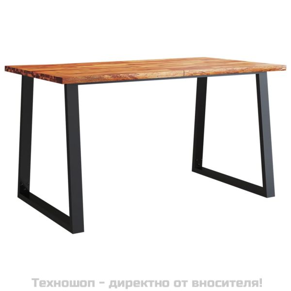 Трапезна маса с жив ръб 140x80x75 см масивна акация