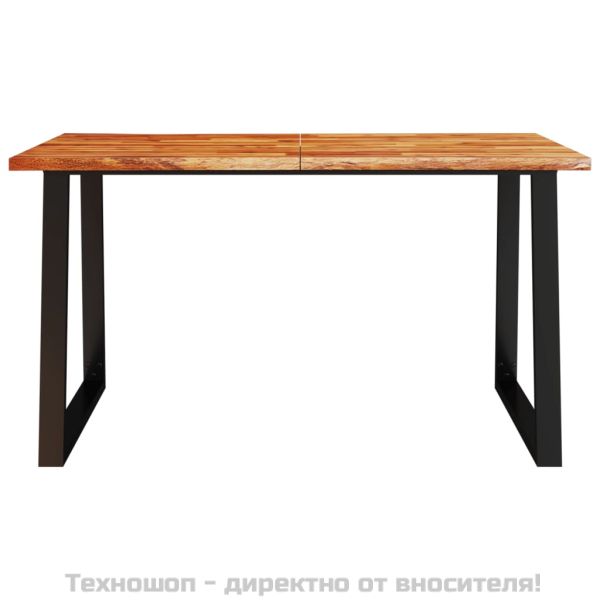 Трапезна маса с жив ръб 140x80x75 см масивна акация