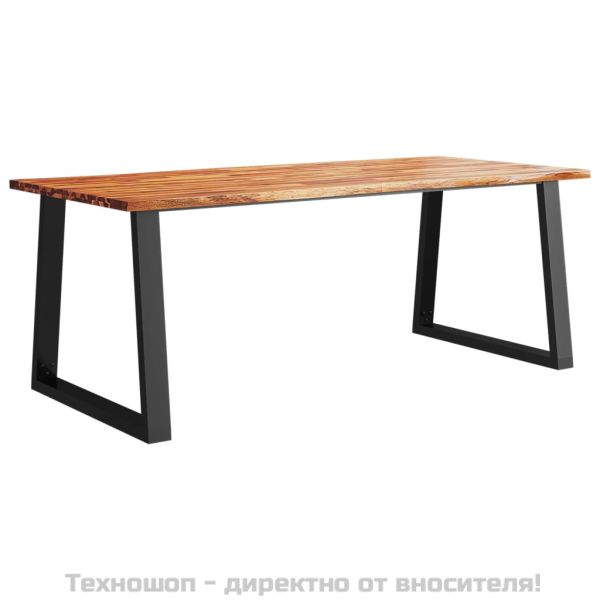 Трапезна маса с жив ръб 200x90x75 см масивна акация