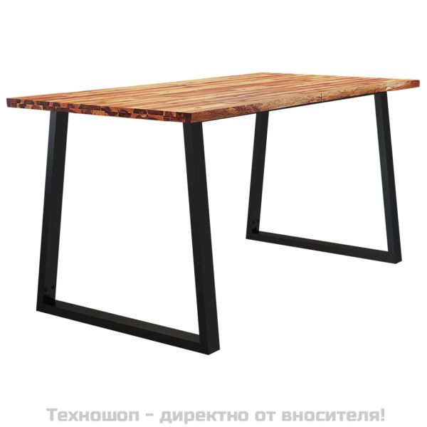 Трапезна маса с жив ръб 160x80x75 см масивна акация