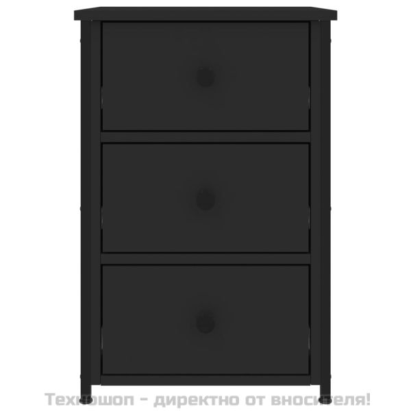 Нощно шкафче, черно, 40x36x60 cm инженерно дърво