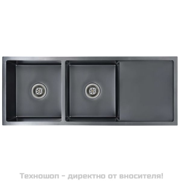 Ръчно изработена кухненска мивка, черна, неръждаема стомана