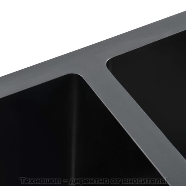 Ръчно изработена кухненска мивка, черна, неръждаема стомана