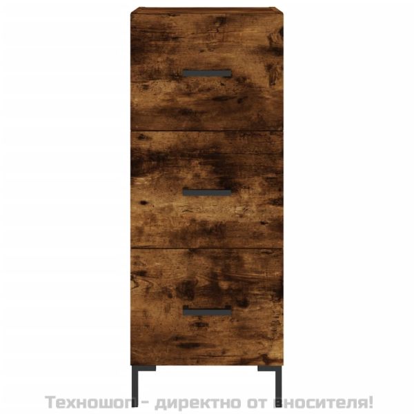 Сайдборд, опушен дъб, 34,5x34x90 см, инженерно дърво