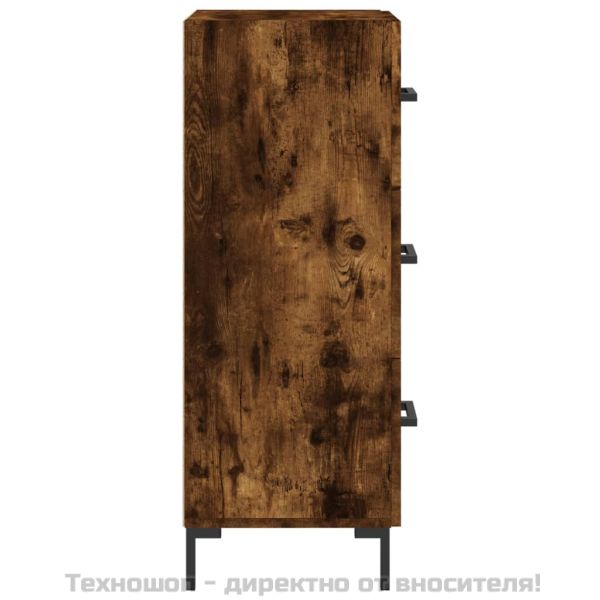 Сайдборд, опушен дъб, 34,5x34x90 см, инженерно дърво