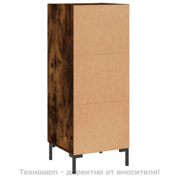 Сайдборд, опушен дъб, 34,5x34x90 см, инженерно дърво