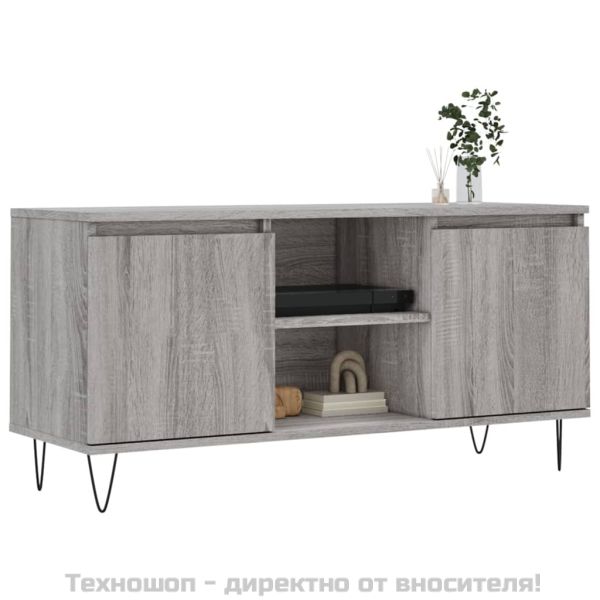 ТВ шкаф, сив сонома, 104x35x50 см, инженерно дърво