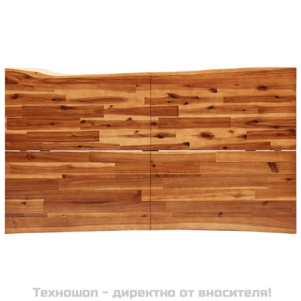 Трапезен комплект от 3 части с жив ръб акациево дърво масив