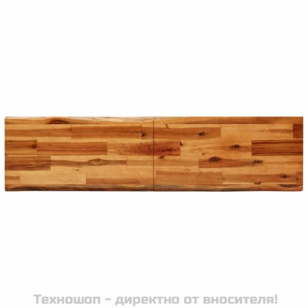 Трапезен комплект от 3 части с жив ръб акациево дърво масив