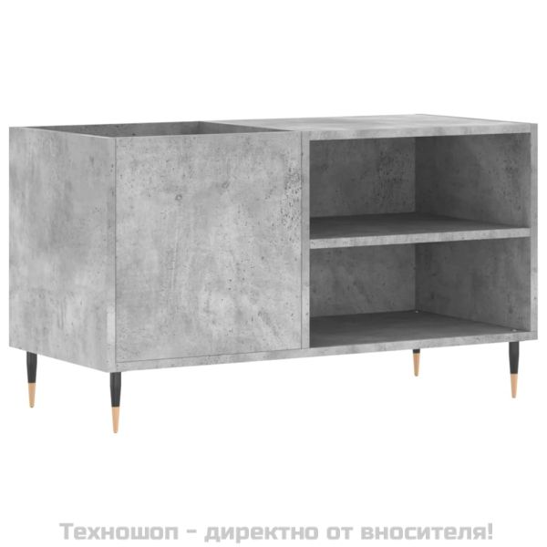 Шкаф за винилови плочи бетонно сив 85x38x48 см инженерно дърво